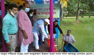 নন্দীগ্রামে মাছের পোনা অবমুক্তকরণ উদ্বোধন